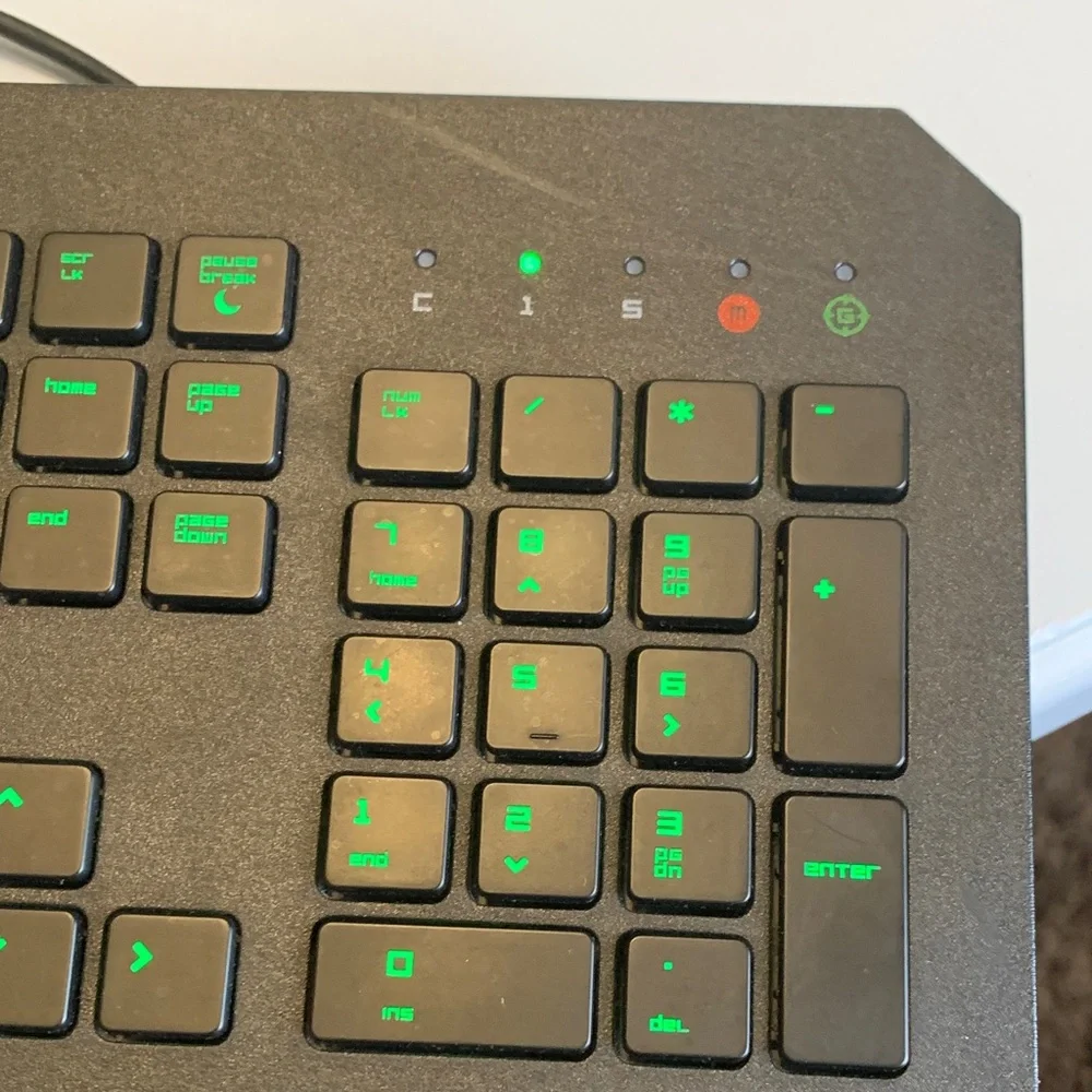 Wired Black Gaming Keyboard with Green Backlight
